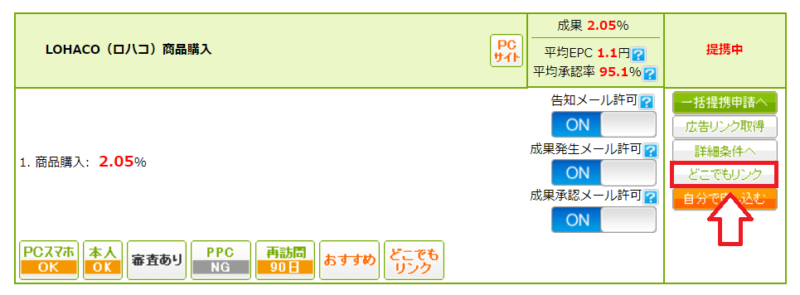 もしもどこでもリンクの作成方法1