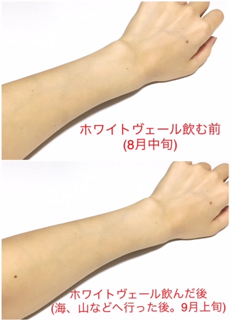 ホワイトヴェール使用後の肌