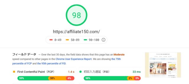 pagespeedインサイト