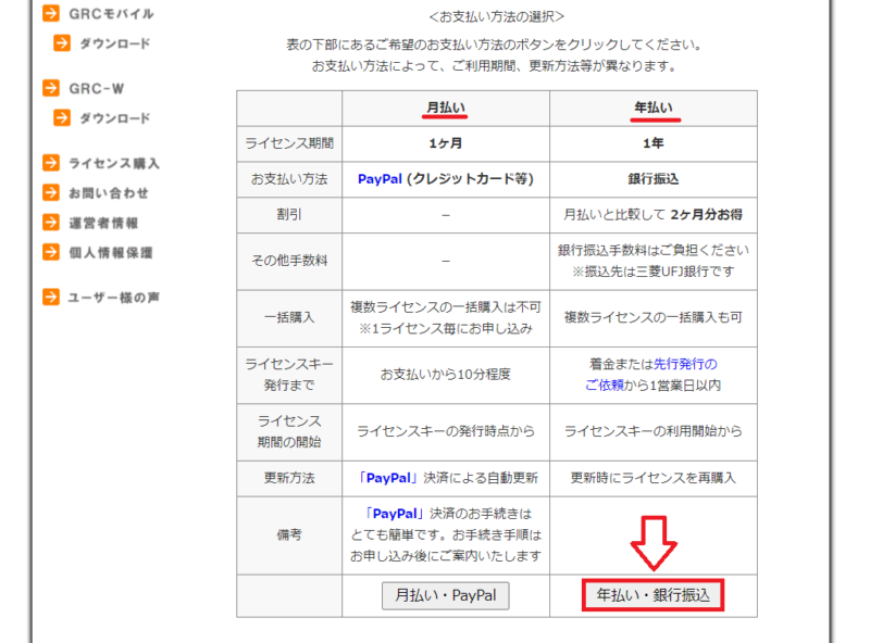 GRC支払い方法