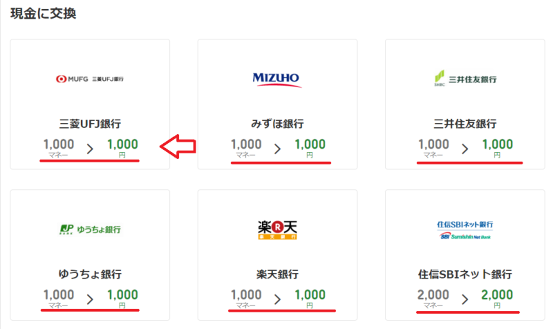 ドットマネー現金交換