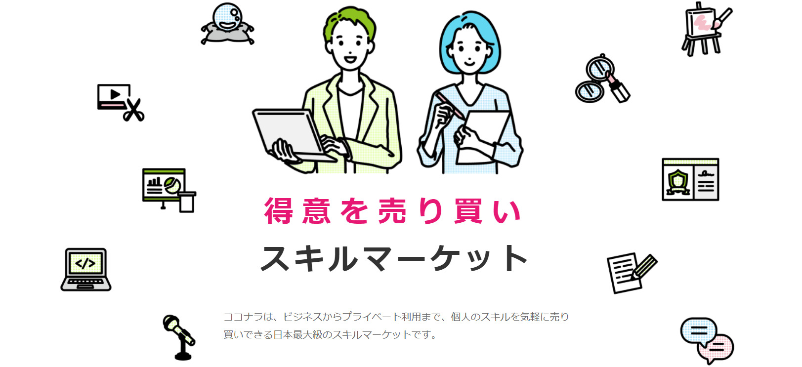 ココナラの無料登録からサービス購入の流れ