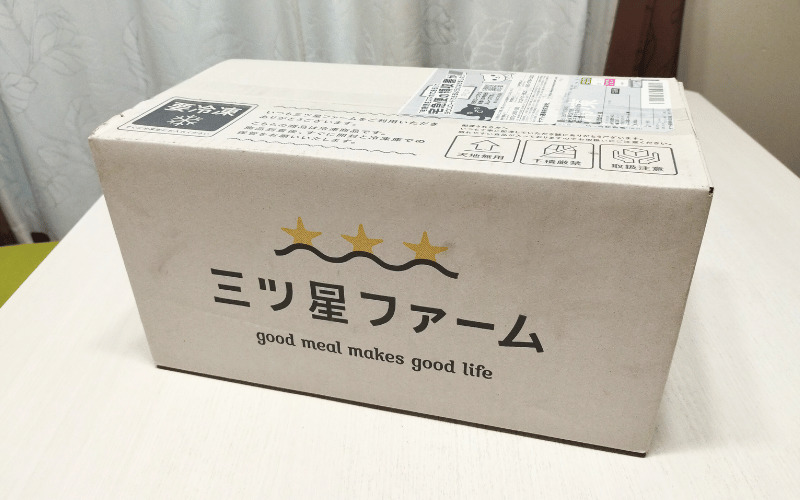 三ツ星ファームから届いた段ボール